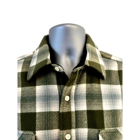 PENDLETON 'Maverick' Merino 100% Wool Plaid Shirt Button Pockets-Men's Size L - Picture 2 of 11